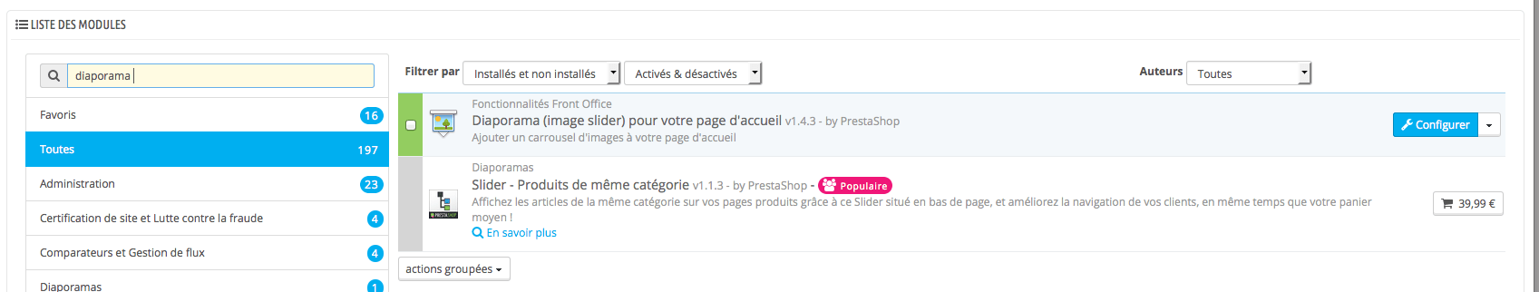 Diaporama (image slider) pour votre page d'accueil.