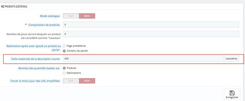 Comment augmenter la taille de la description courte dans Prestashop