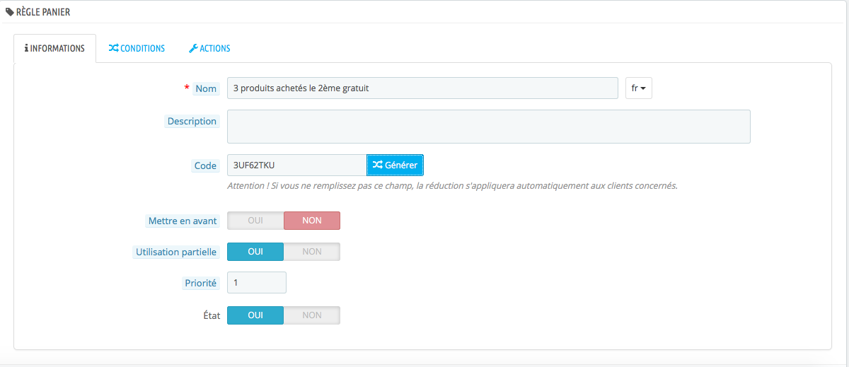 3 produits achetés le 2ème gratuit | Astuce Prestashop