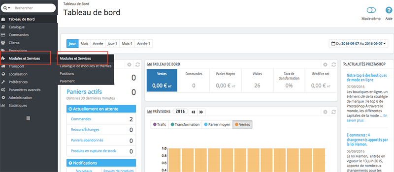 Module et Services Prestashop