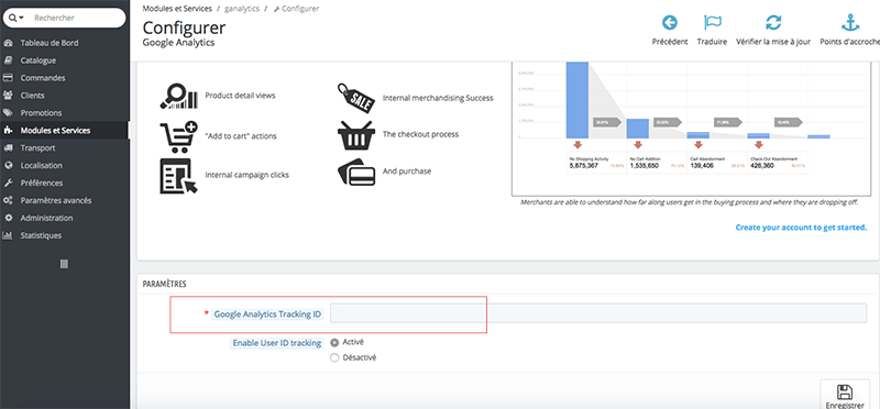 Installer et Paramétrer Google Analytics sur Prestashop