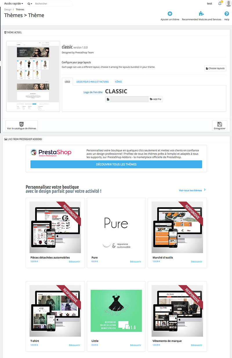 Le nouveau menu du back-office de Prestashop 1.7 – Partie 2