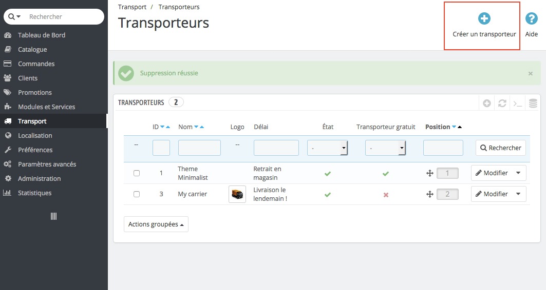 COMMENT AJOUTER UN TRANSPORTEUR DANS PRESTASHOP ?