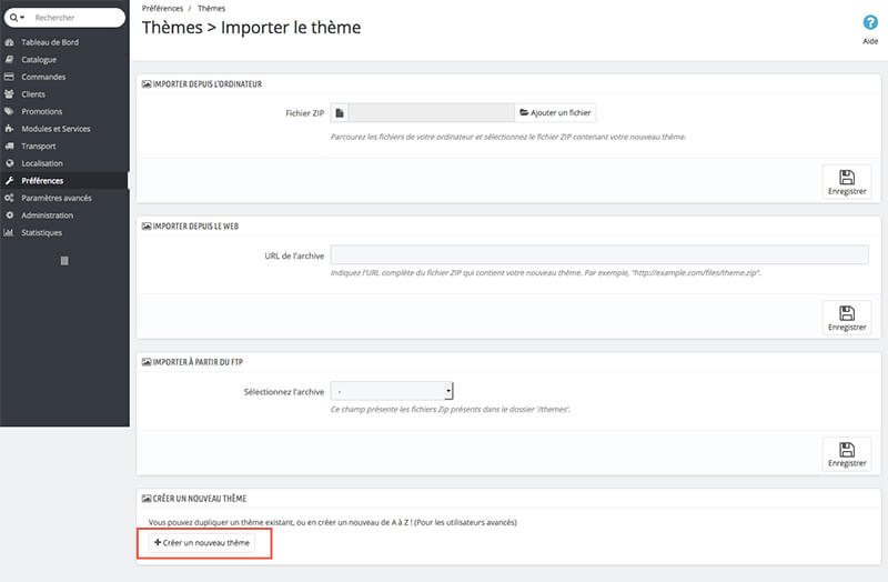 Comment dupliquer un thème Prestashop 1.6