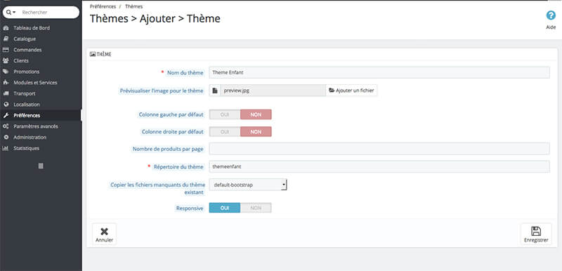 Comment dupliquer un thème Prestashop 1.6