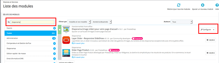 Comment configurer le diaporama de la page d’accueil | Prestashop 1.6 & 1.7