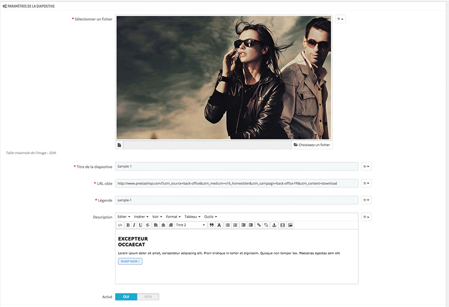 Comment configurer le diaporama de la page d’accueil | Prestashop 1.6 & 1.7