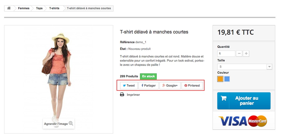 Les réseaux sociaux sur la page produit | Prestashop 1.6 et 1.7