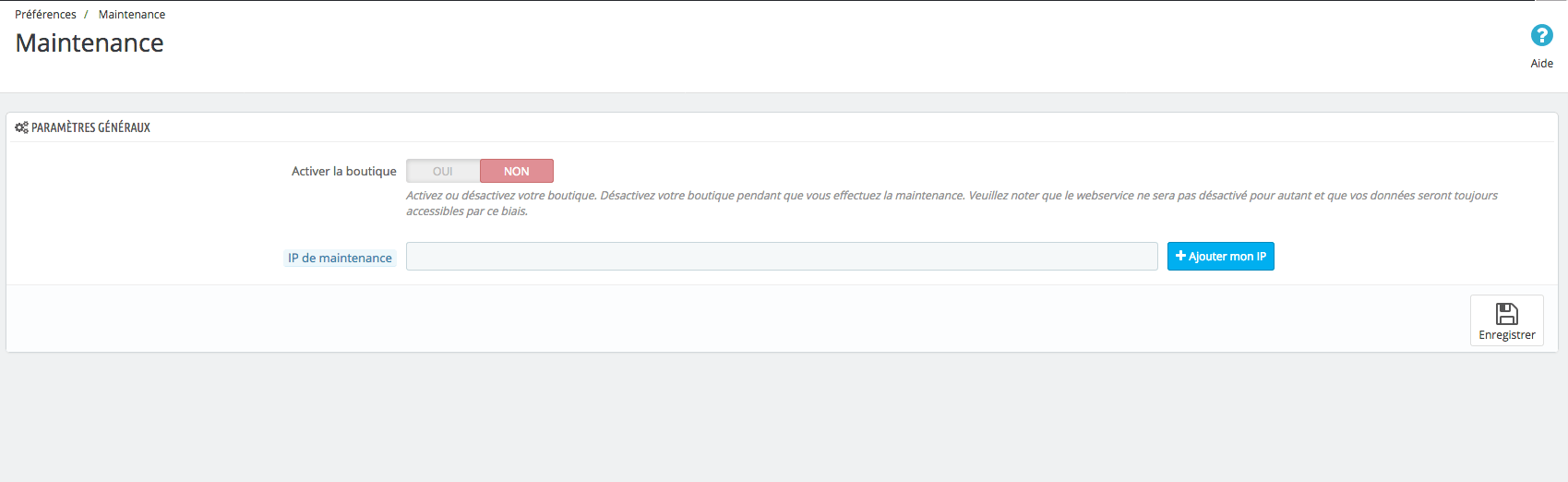 Mettre sa boutique en maintenance et accéder à sa boutique  | Prestashop 1.6 et 1.7