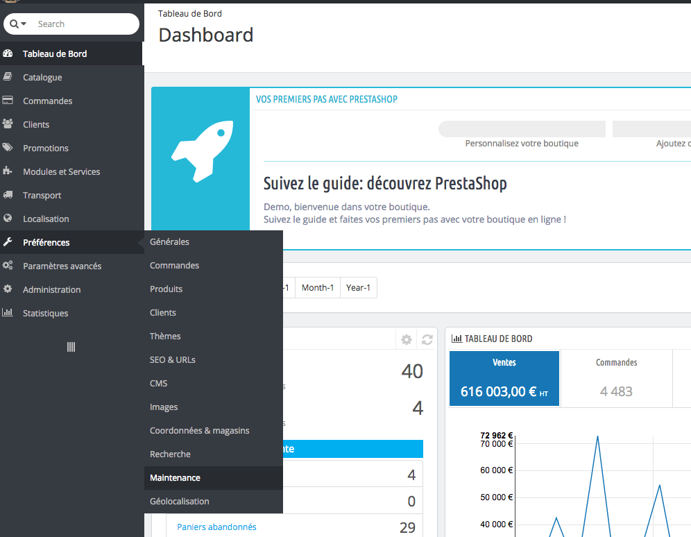 Mettre sa boutique en maintenance et accéder à sa boutique  | Prestashop 1.6 et 1.7